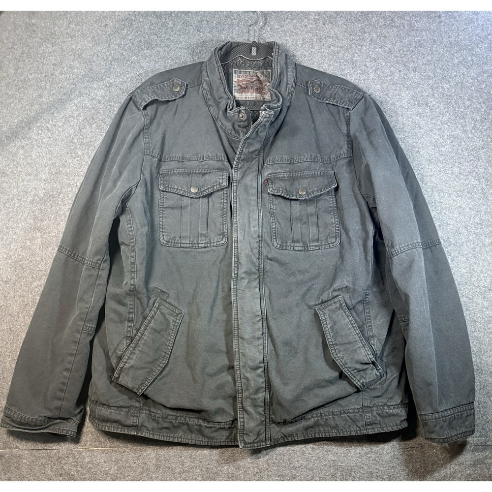 Levi's Men's Military Field Utility Jacket Gray Vintage